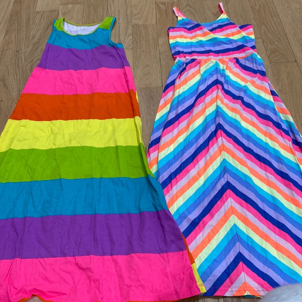 Set of 2 Childrens place summer dresses colorful girls sz 7/8 medium